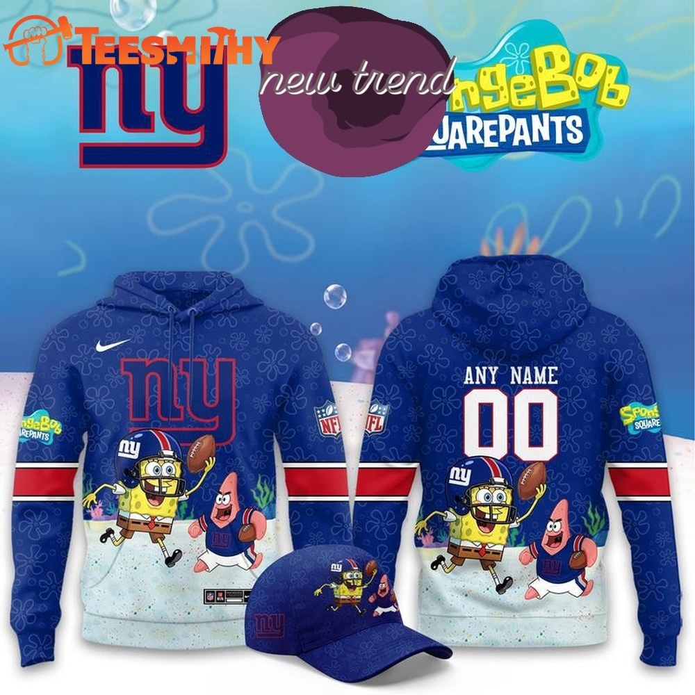 New York Giants x SpongeBob Limited Edition Personalized Hoodie