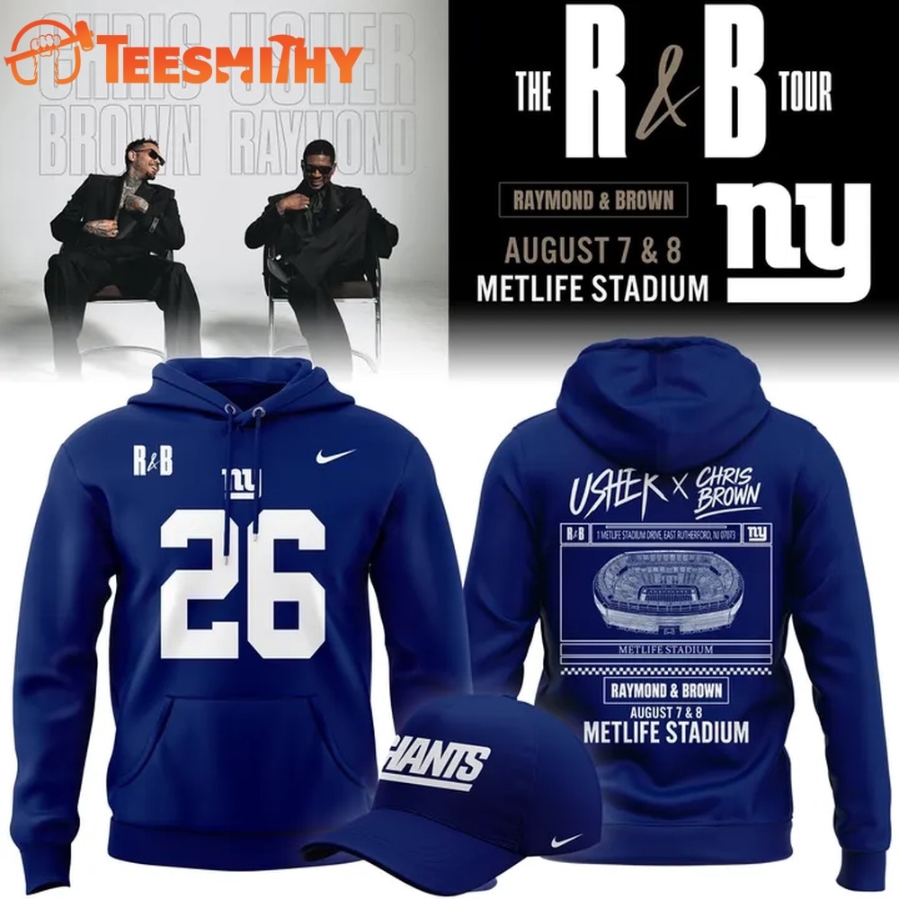 New York Giants x Usher & Chris Brown 2026 Limited Edition Blue Hoodie
