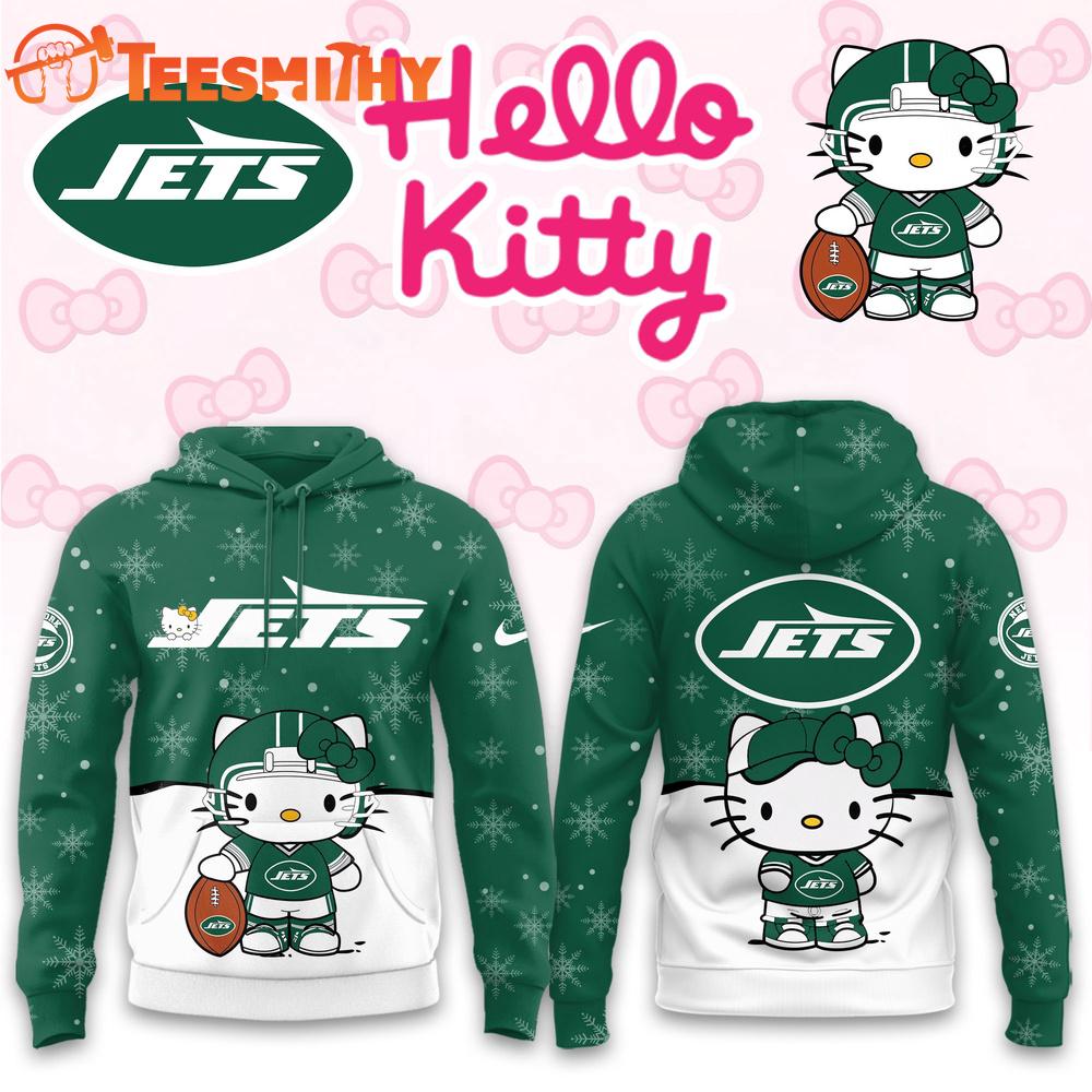 New York Jets 2025 Football Christmas Hello Kitty Hoodie Shirt