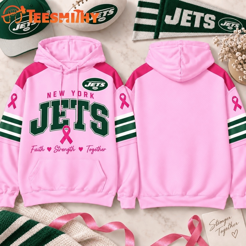 New York Jets 2026 NFL Breast Cancer Awareness Game Day Hoodie Shirt