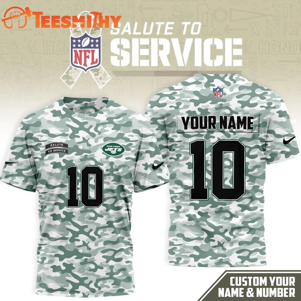 New York Jets 2026 NFL Salute to Service Camo New Design 3D Shirt