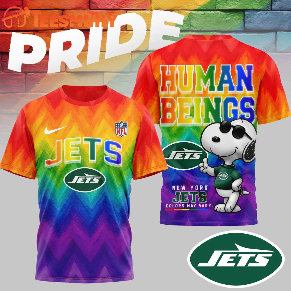 New York Jets 2026 NFL Snoopy Rainbow Pride Limited 3D Shirt