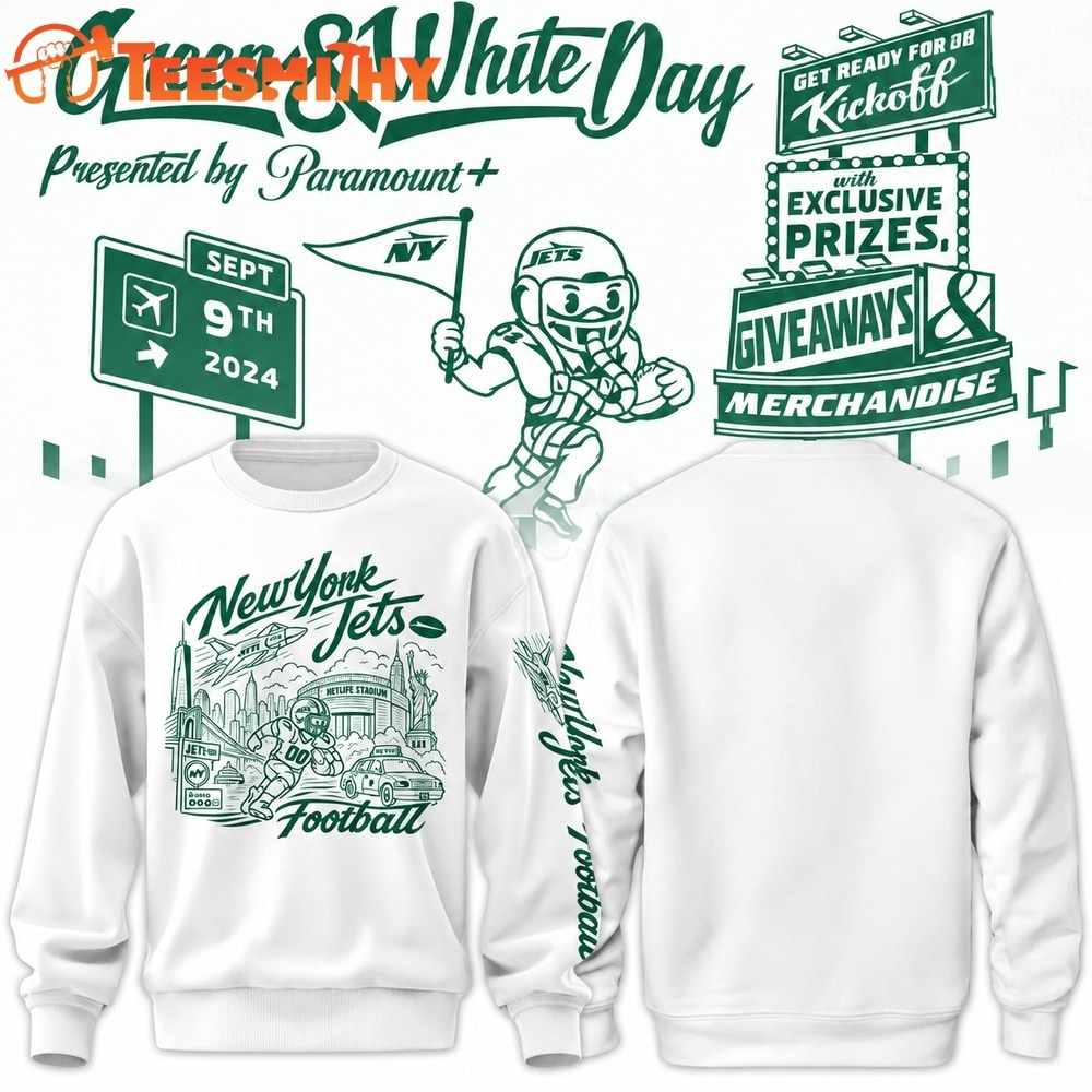 New York Jets City Skyline Green and White Day Sweatshirt