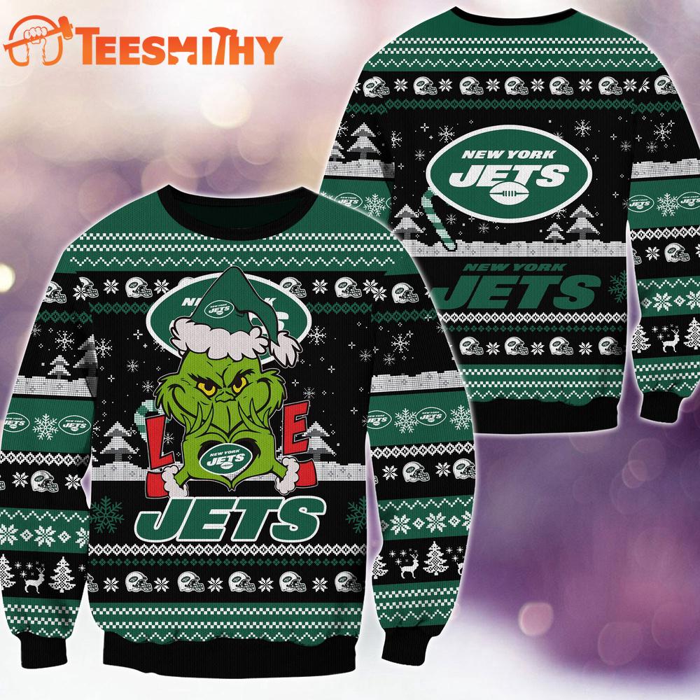 New York Jets NFL Grinch Football Limited Ugly Christmas Sweater