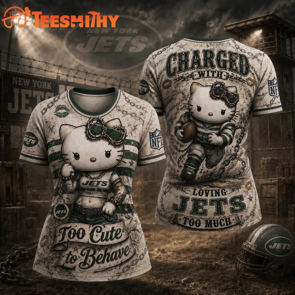 New York Jets NFL Hello Kitty Rebellion Unisex 3D Shirt