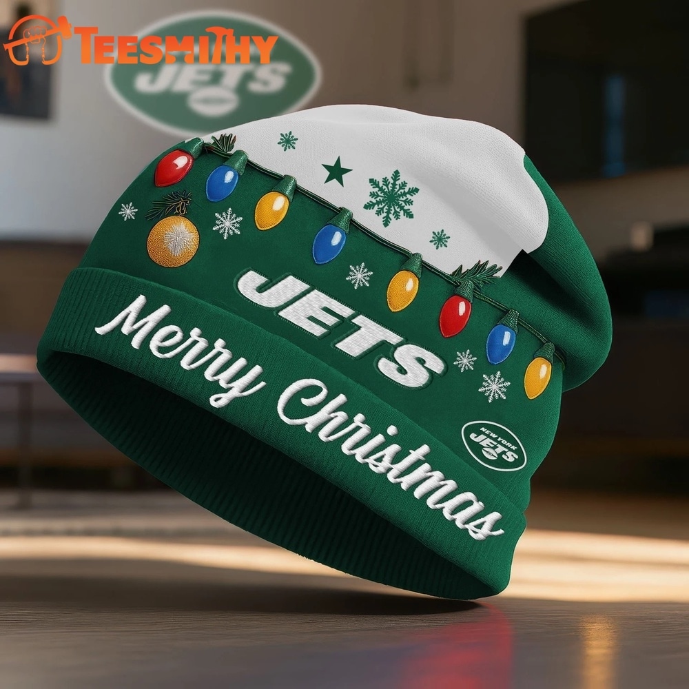 New York Jets NFL Merry Christmas Beanie Hat
