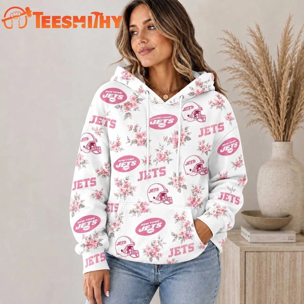 New York Jets NFL Pink Floral Team Pride Hoodie Shirt