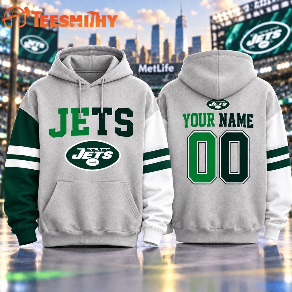 New York Jets NFL Two Tone Colorblock Varsity Hoodie