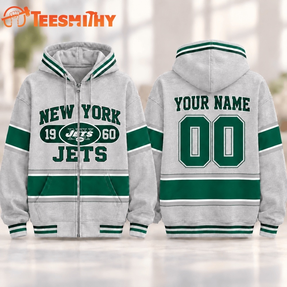 New York Jets NFL Varsity Stripe Zip Hoodie