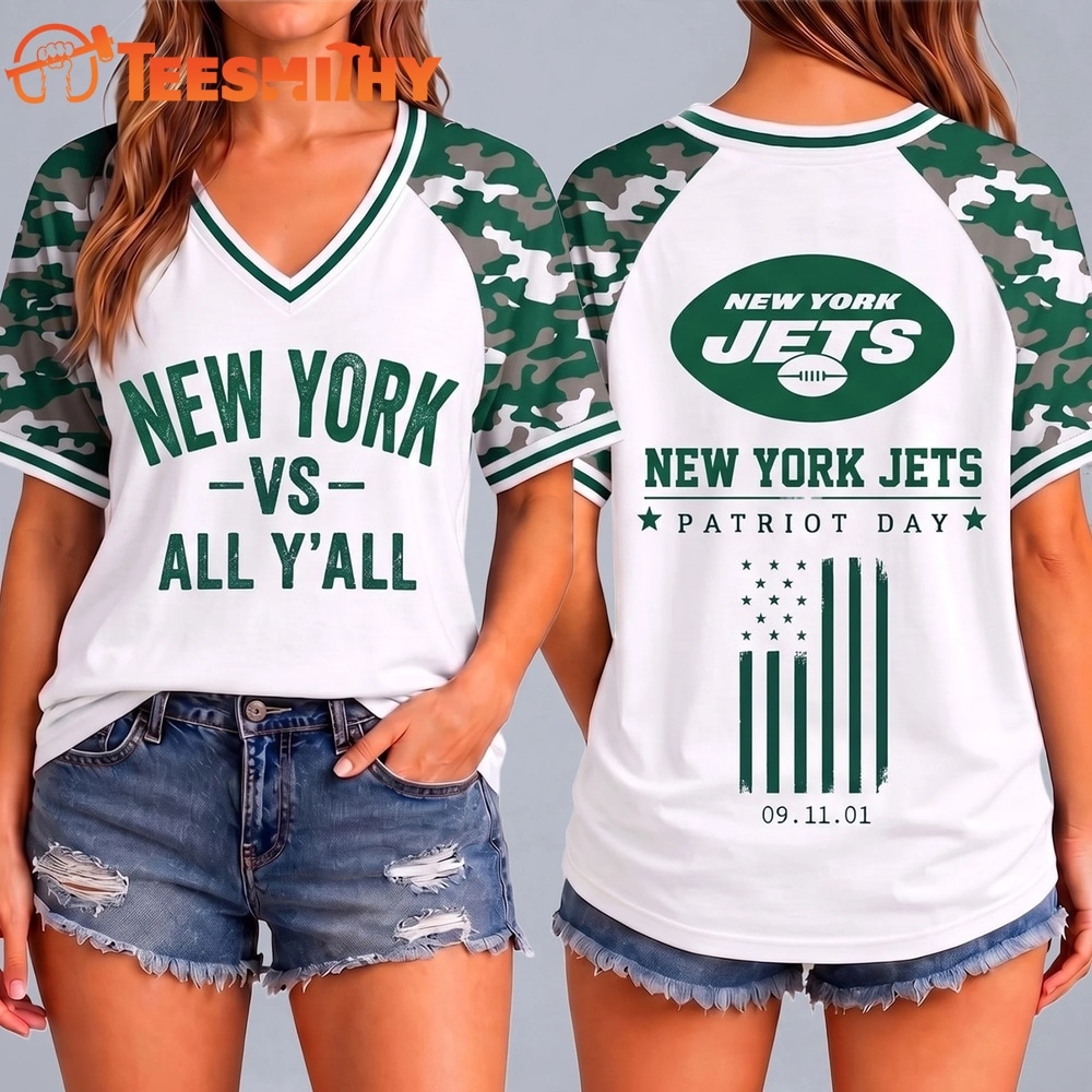 New York Jets NFL vs All Y' All United We Stand V Neck T Shirt