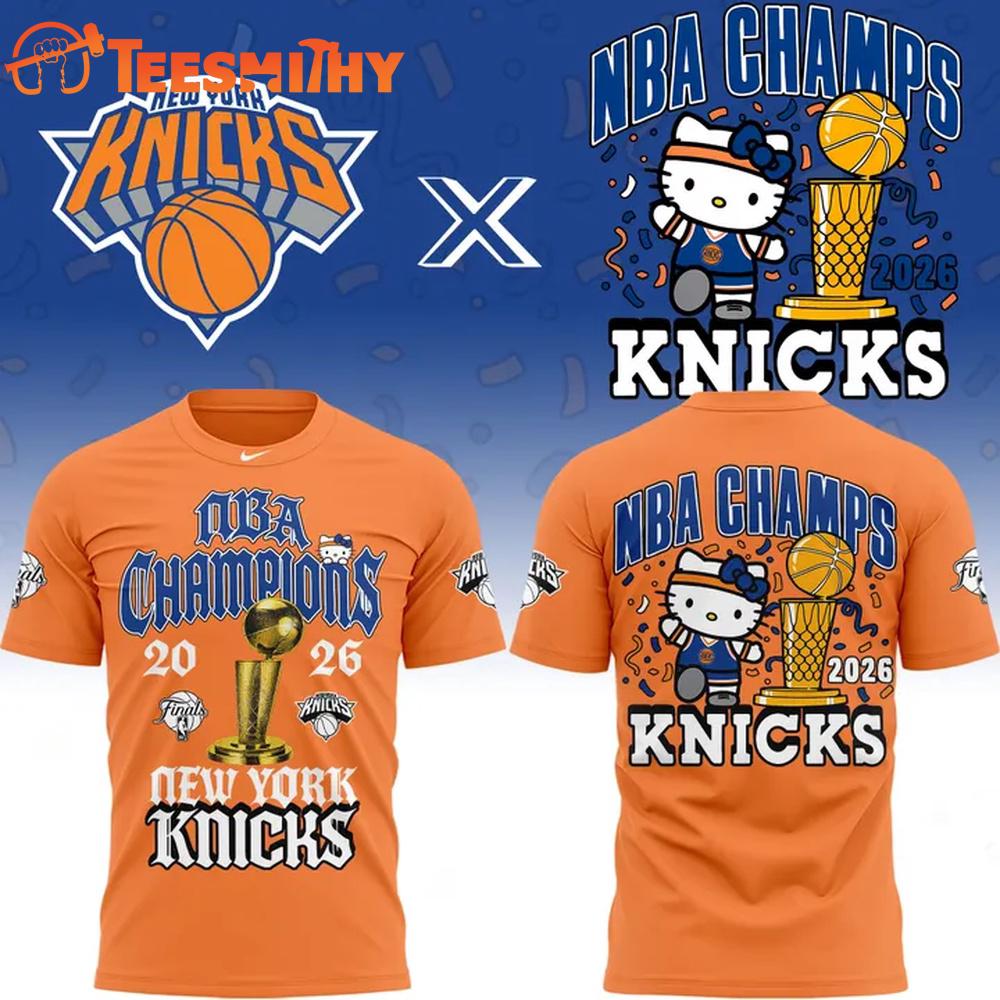 New York Knicks 2026 NBA Finals Champions Exclusive Edition x Hello Kitty T Shirt