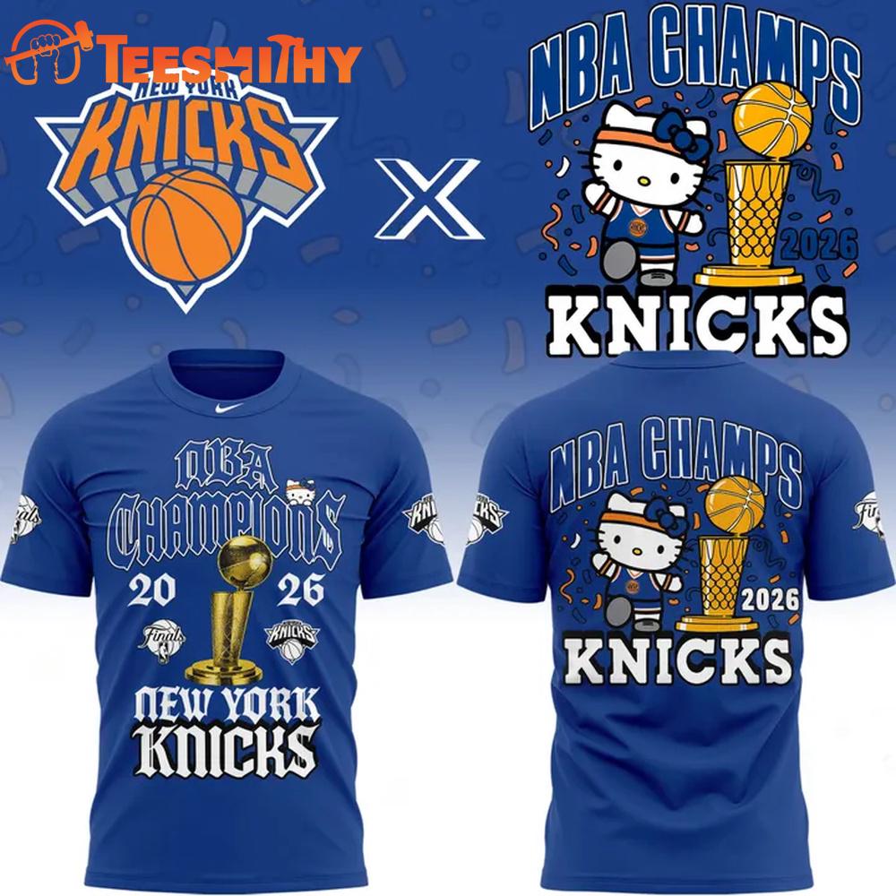 New York Knicks 2026 NBA Finals Champions x Hello Kitty 3D Shirt 1 New York Knicks 2026 NBA Finals Champions x Hello Kitty 3D Shirt