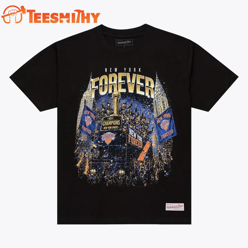 New York Knicks Mitchell & Ness Black 2026 NBA Finals Champions Parade T-Shirt