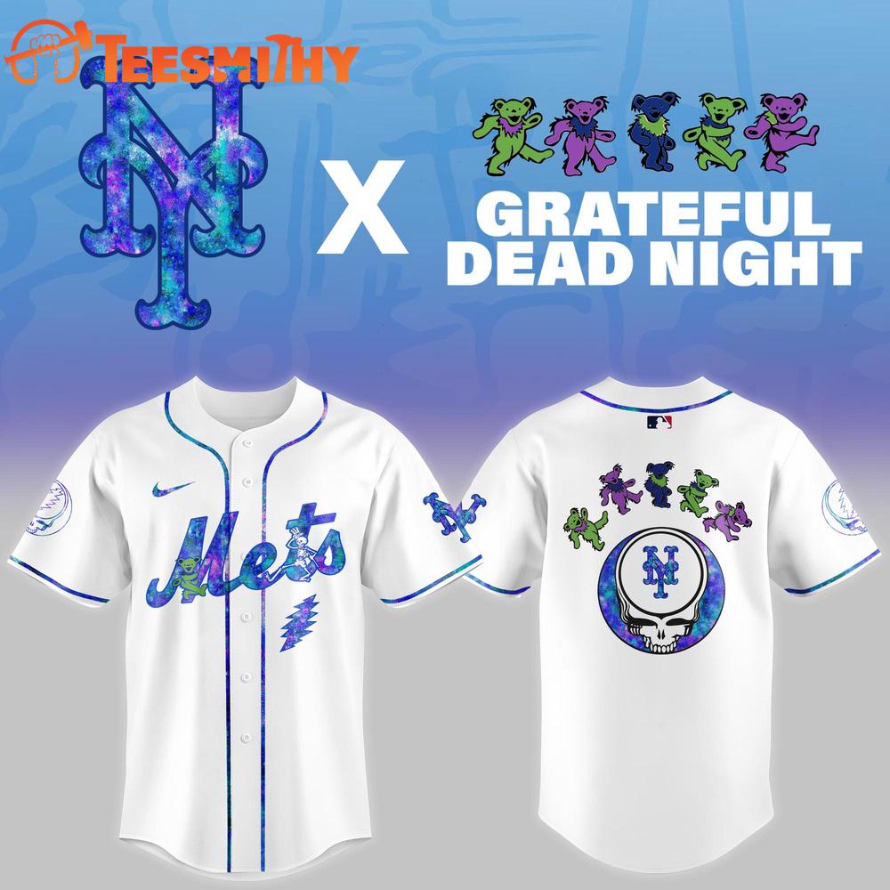 New York Mets 2025 Grateful Dead Night Game Baseball Jersey New York Mets 2025 Grateful Dead Night Game Baseball Jersey