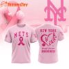 New York Mets 2025 MLB Pink Breast Cancer Awareness Design 3D Shirt