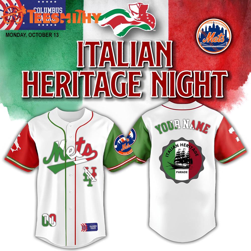 New York Mets Columbus Parade Italian Heritage Night Customized Baseball Jersey