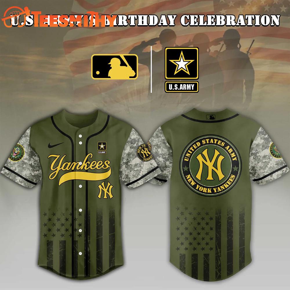 New York Yankees 2026 US Army Birthday Baseball Jersey Shirt