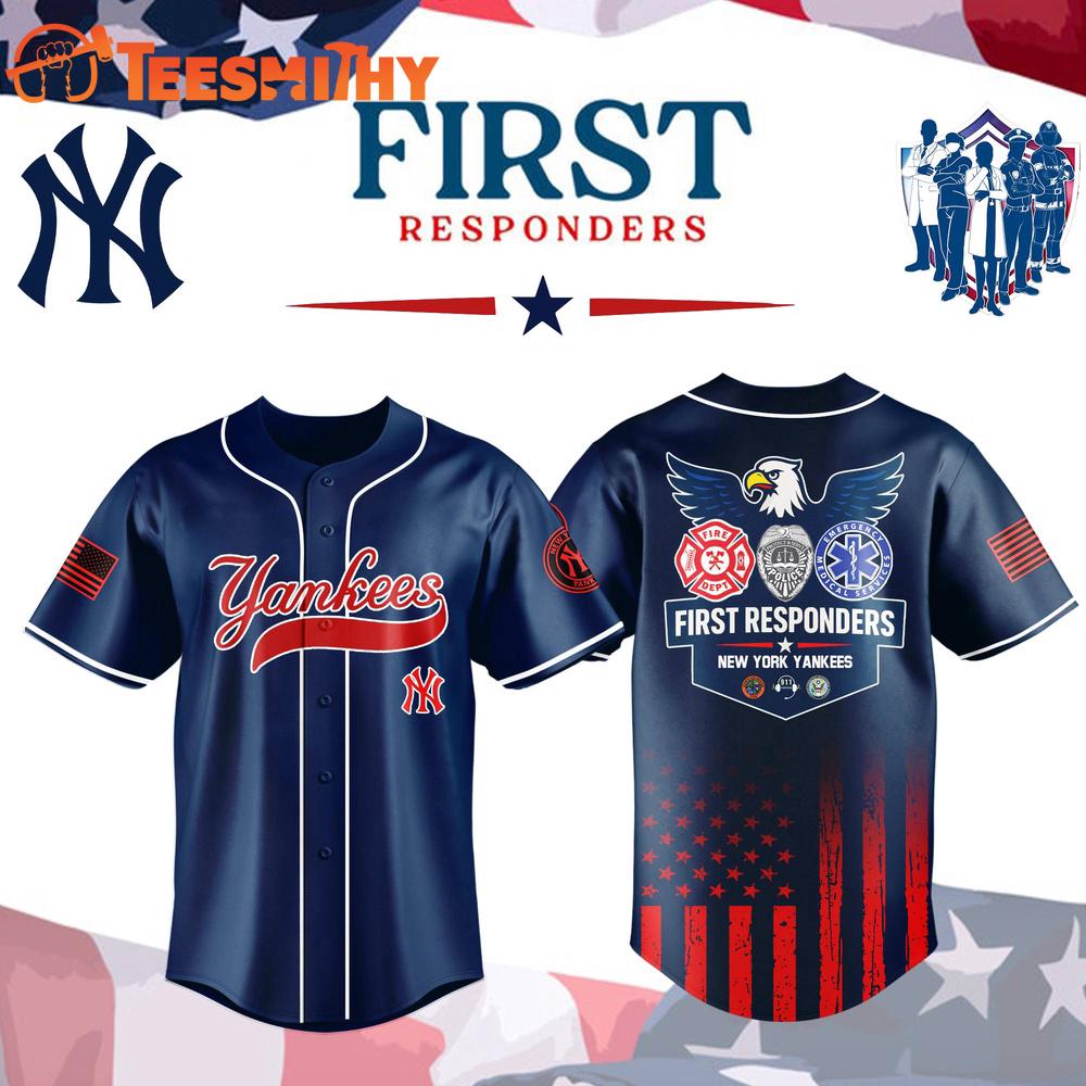 New York Yankees x First Responders Night Custom Baseball Jersey
