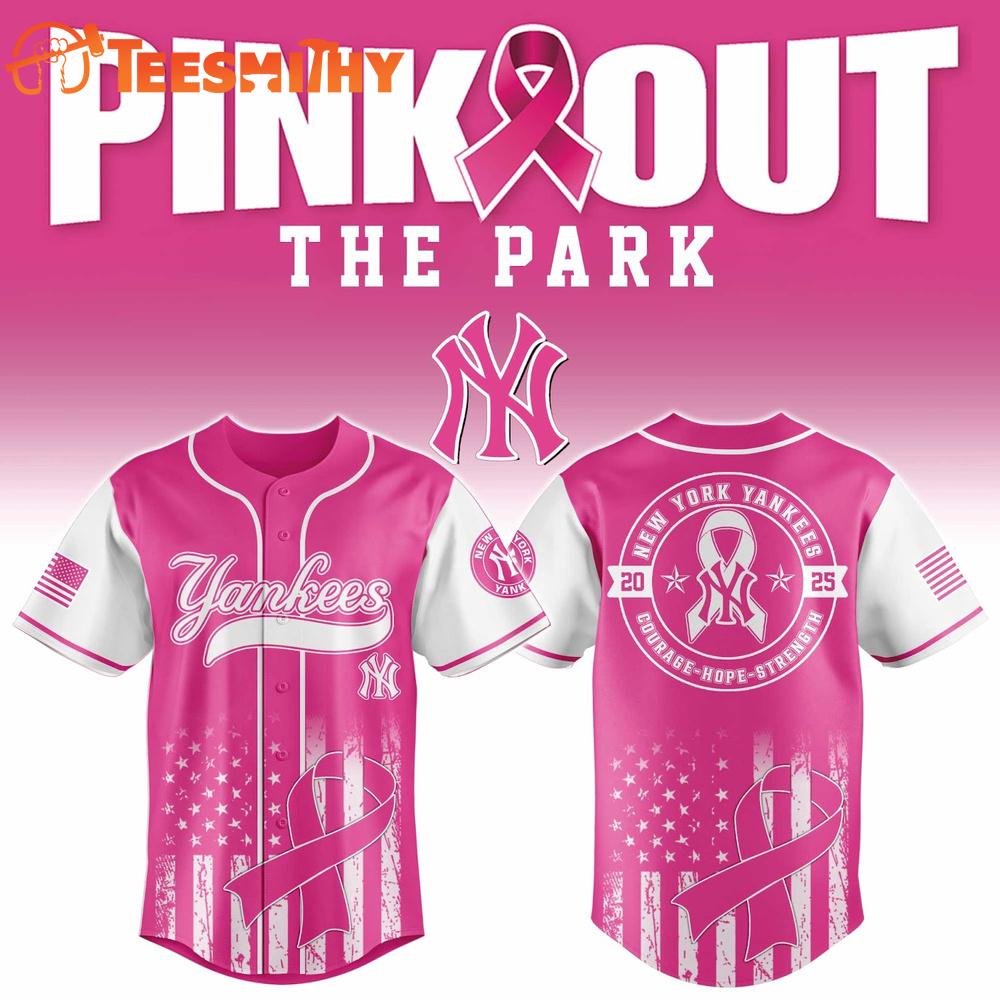 New York Yankees X Pink Out The Park Custom Baseball Jersey