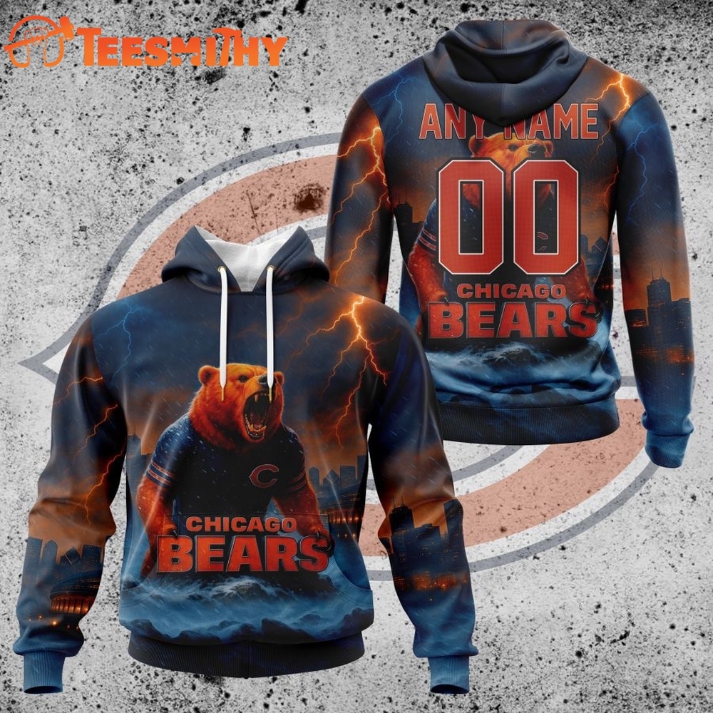 Home 13 NFL Chicago Bears Special Realistic Design Hoodie, T Shirt, Sweatshirt 1