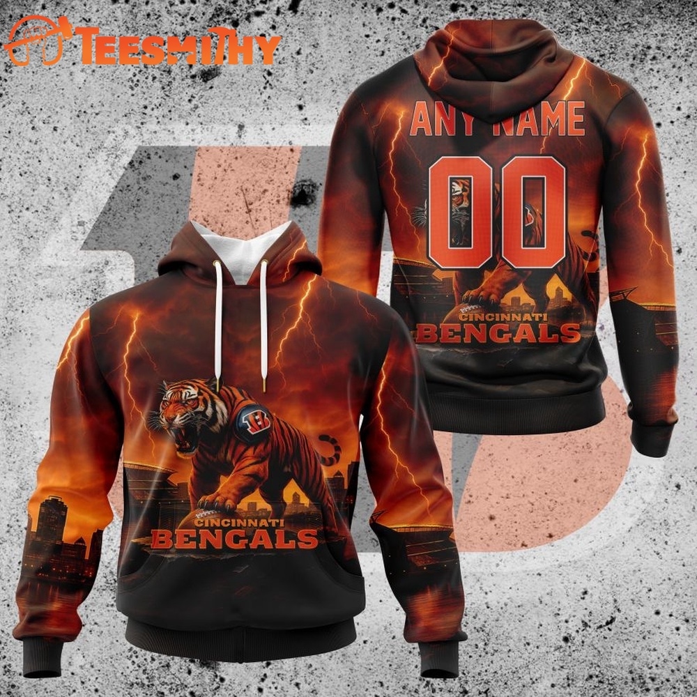 Home 15 NFL Cincinnati Bengals Special Realistic Design Hoodie, T Shirt, Sweatshirt 1
