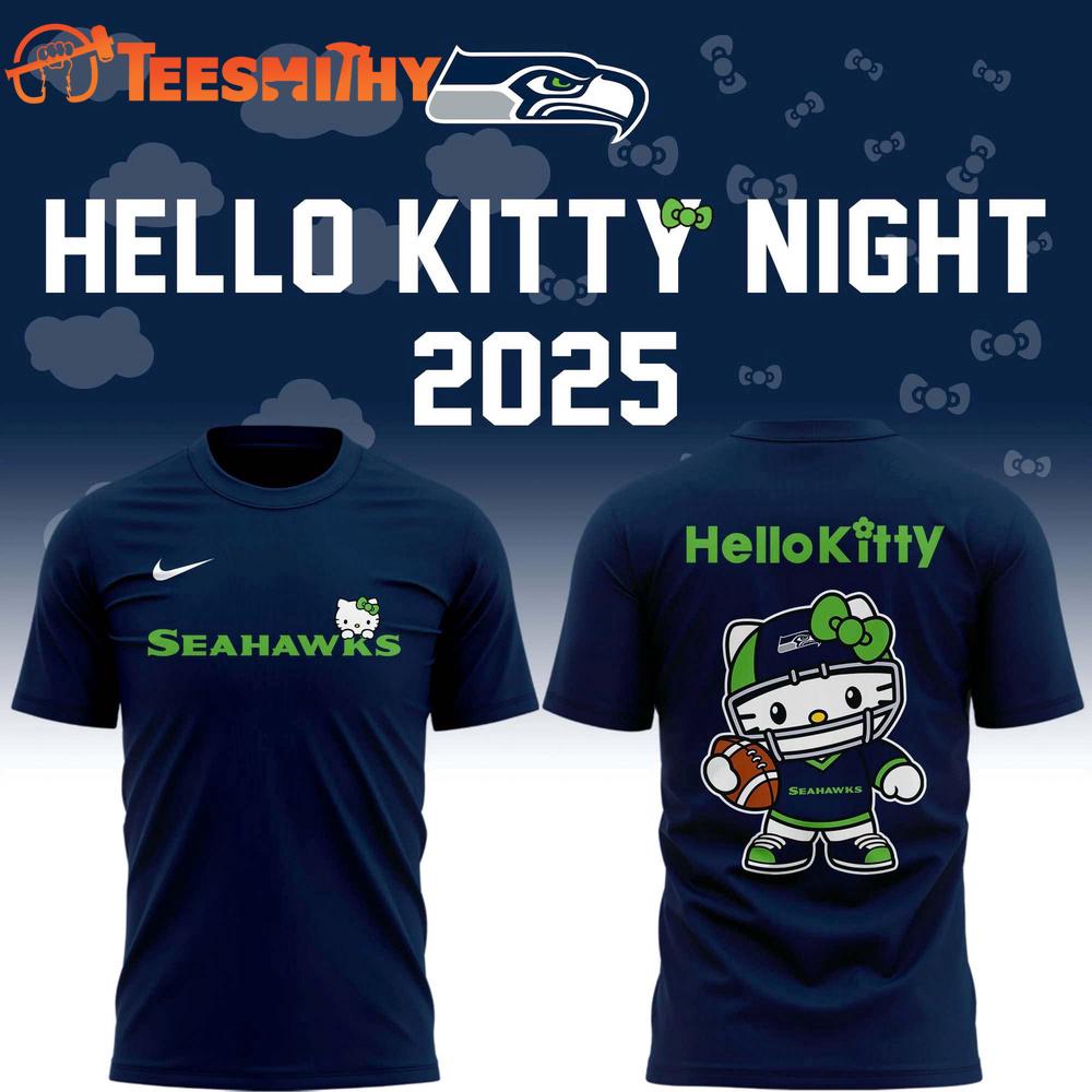 NFL Seattle Seahawks Hello Kitty 2025 3D Shirt NFL Seattle Seahawks Hello Kitty 2025 3D Shirt