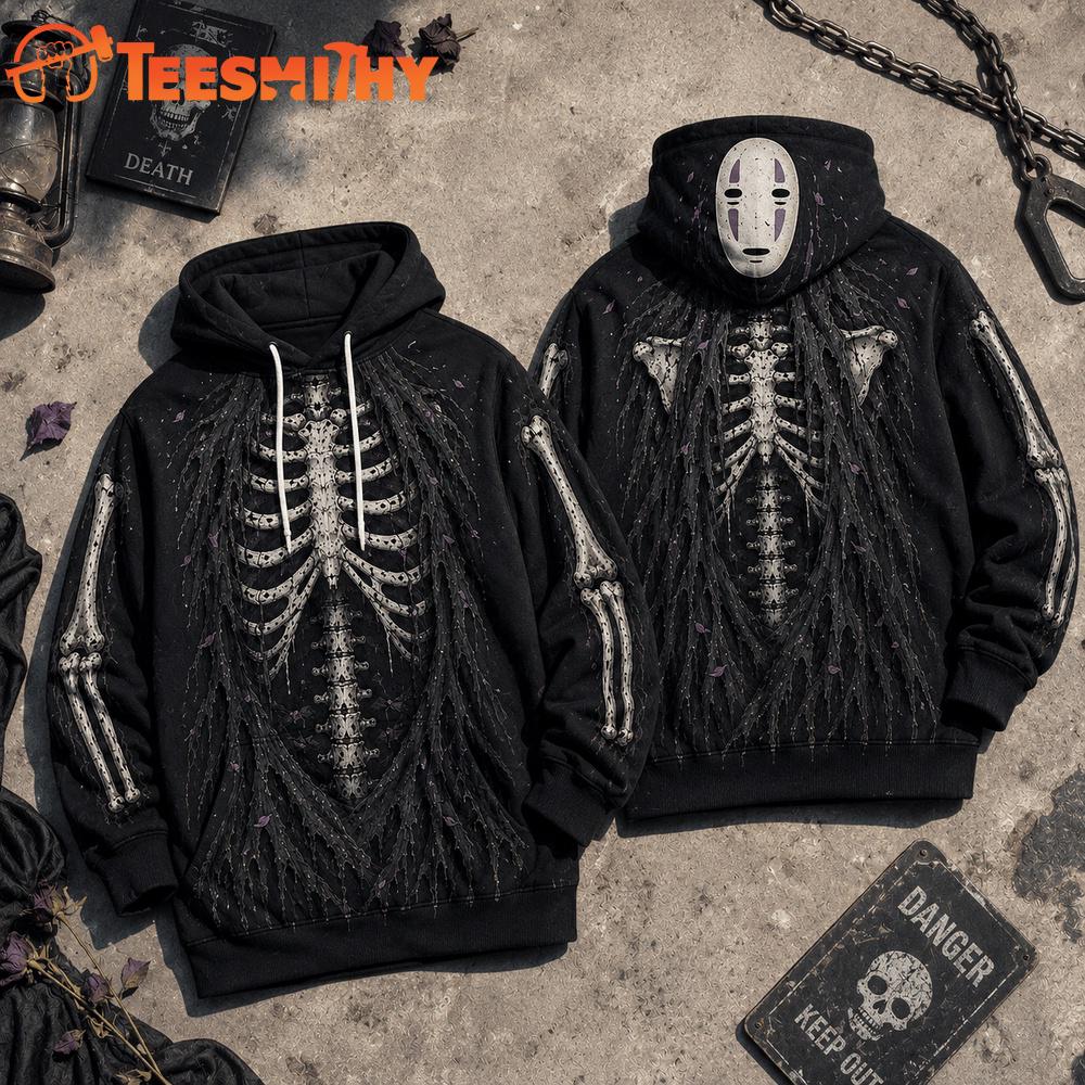 No Face Kaonashi Skeleton Graphic Halloween 2026 Hoodie