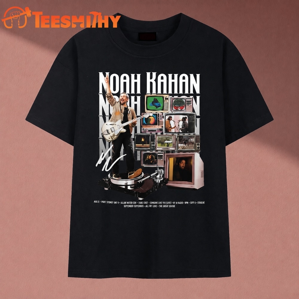 Noah Kahan Folk Pop Tour Retro TV Graphic T Shirt