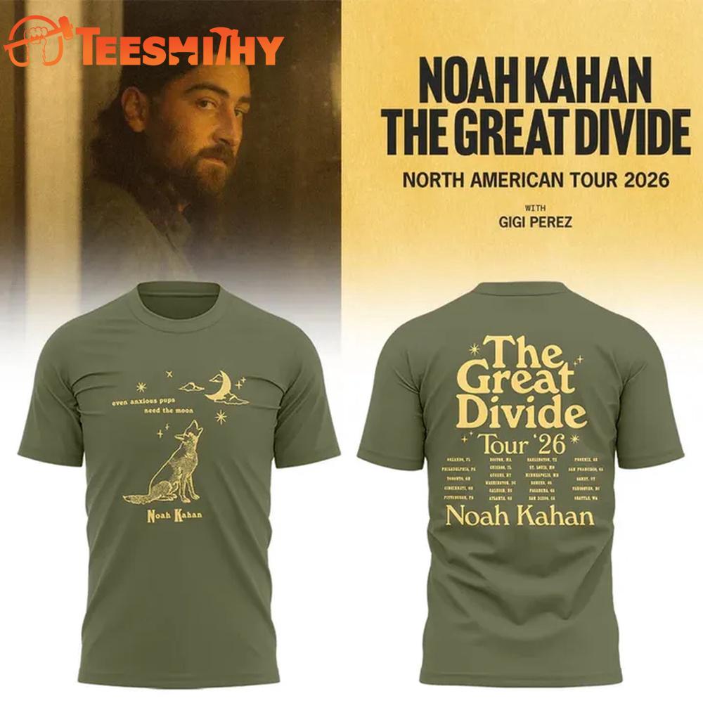 Noah Kahan North American The Great Divide Tour 2026 3D Shirt