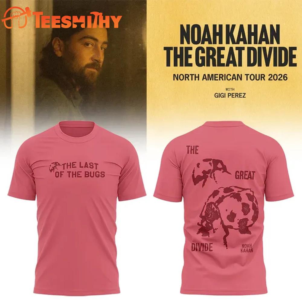 Noah Kahan North American The Great Divide Tour 2026 Exclusive 3D Shirt