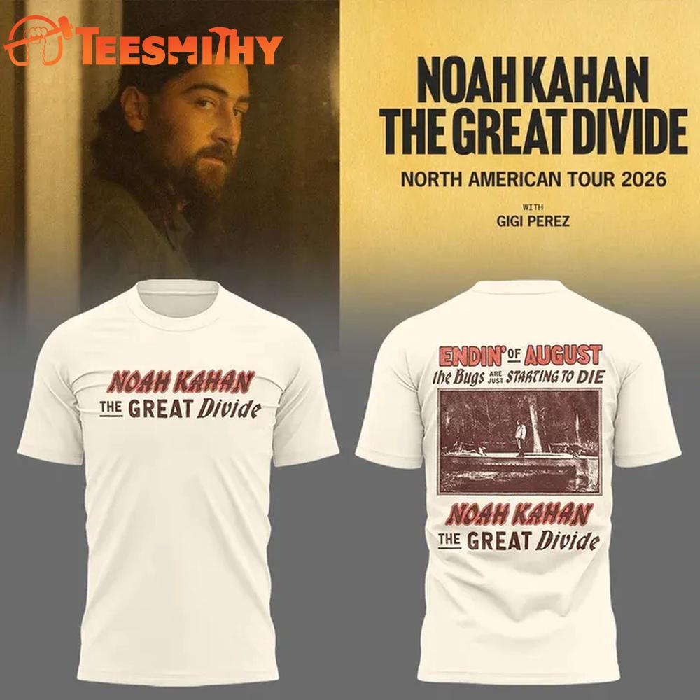 Noah Kahan North American The Great Divide Tour 2026 New T Shirt