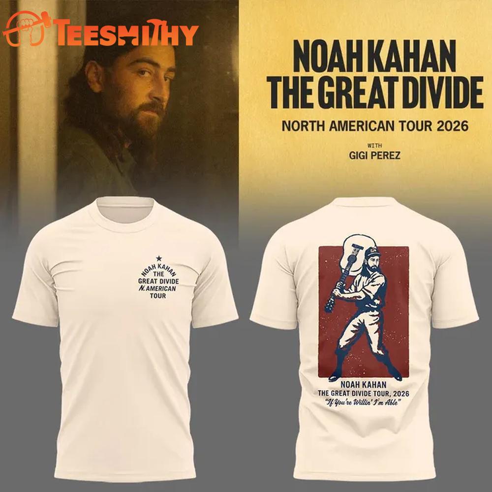 Noah Kahan North American The Great Divide Tour 2026 T-Shirt