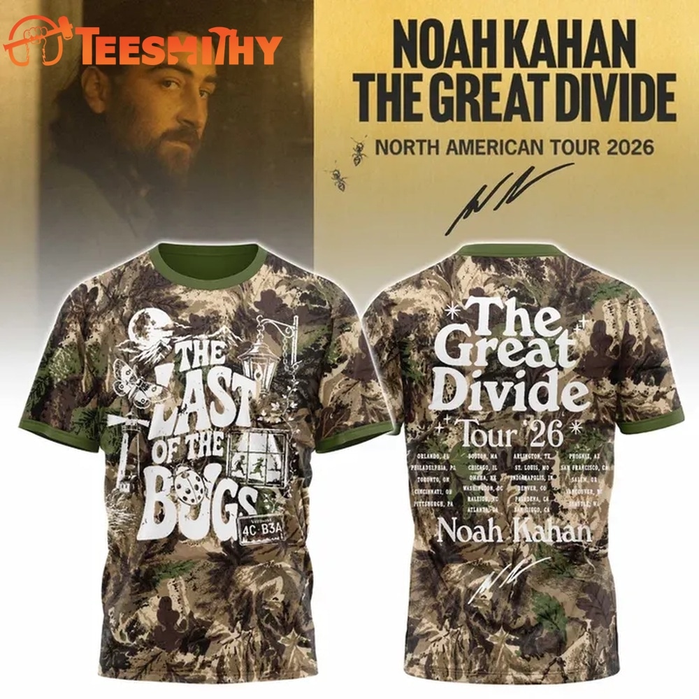 Noah Kahan The Great Divide Tour 2026 New Design 3D Shirt