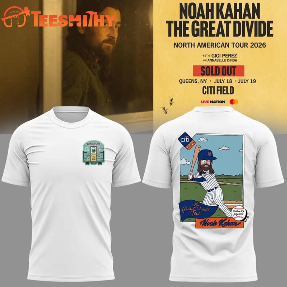 Noah Kahan x New York Mets The Great Divide Tour 2026 Special White 3D Shirt 1 Noah Kahan x New York Mets The Great Divide Tour 2026 Special White 3D Shirt