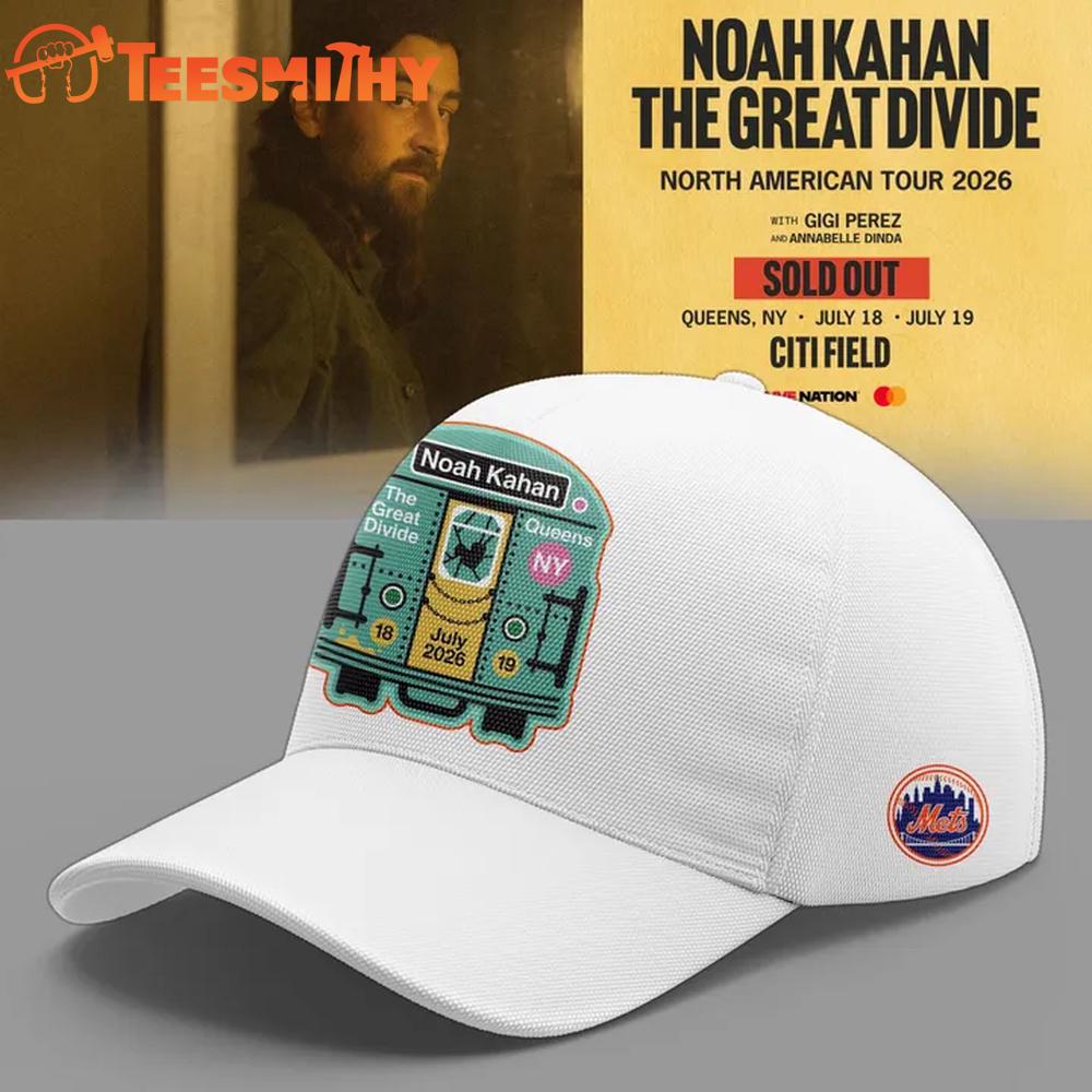 Noah Kahan x New York Mets The Great Divide Tour 2026 Special White Cap
