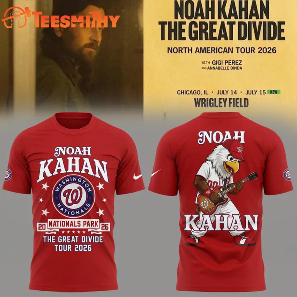 Noah Kahan x Washington Nationals The Great Divide Tour 2026 T-Shirt