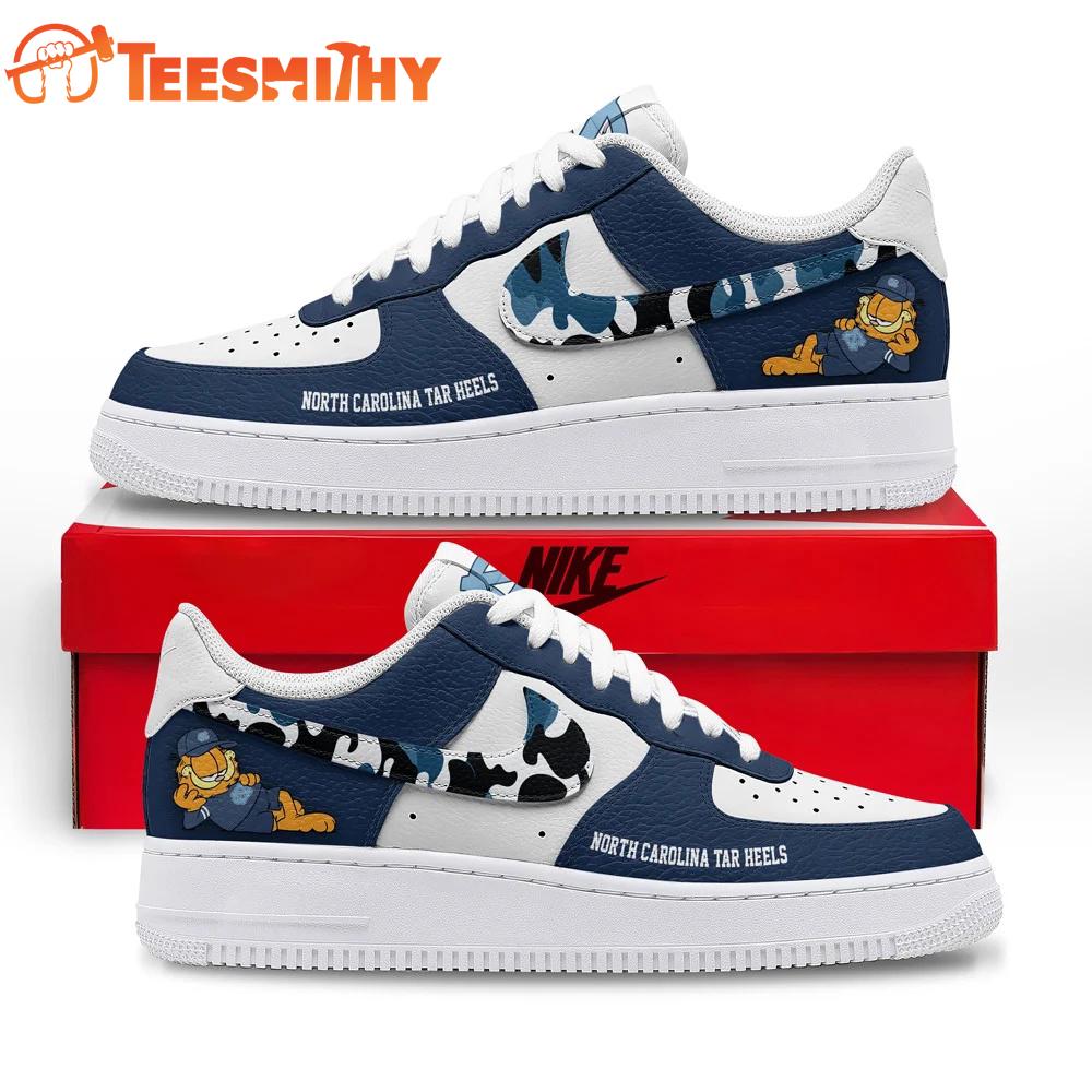 North Carolina Tar Heels NCAA Garfield Only Show Up Air Force 1 Shoes Sneaker
