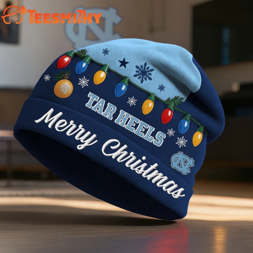 North Carolina Tar Heels NCAA Merry Christmas Beanie Hat