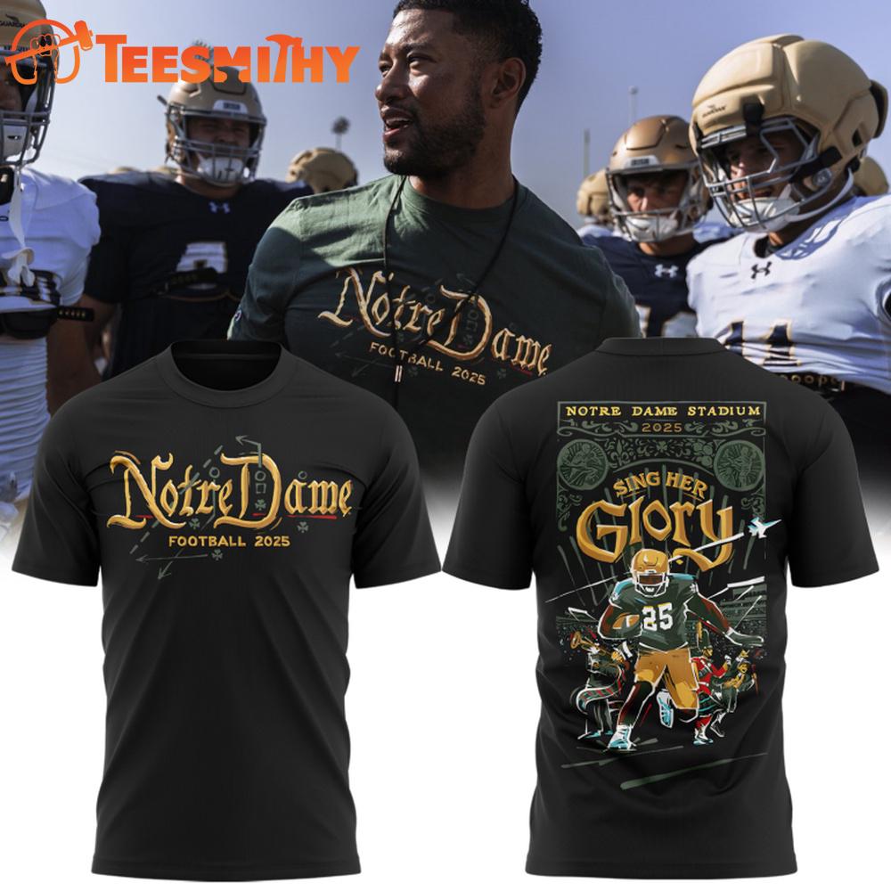 Notre Dame Fighting Irish Football Sing Her Glory 2025 Black Shirt