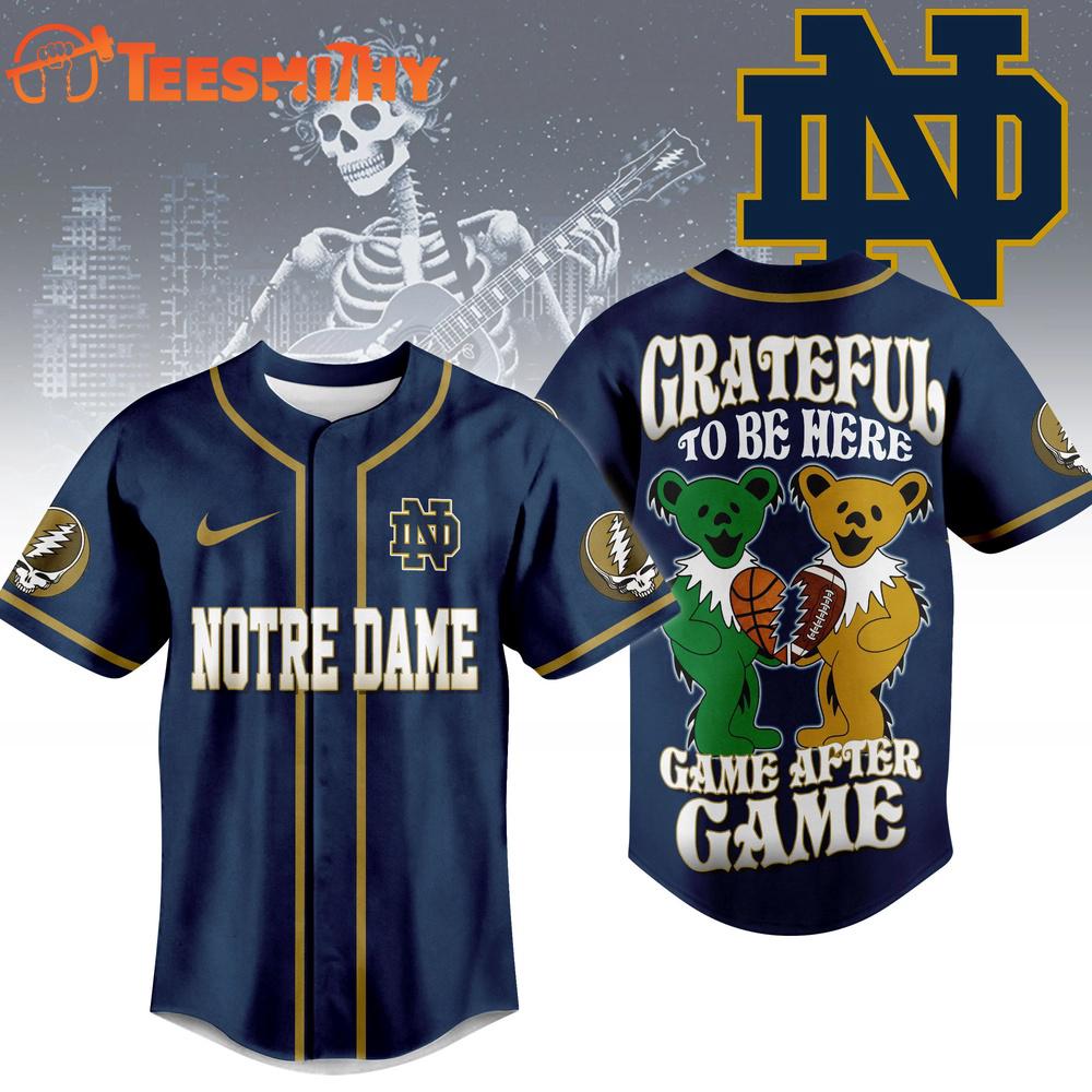 Notre Dame Fighting Irish NCAA College Grateful Dead Sports Baseball Jersey