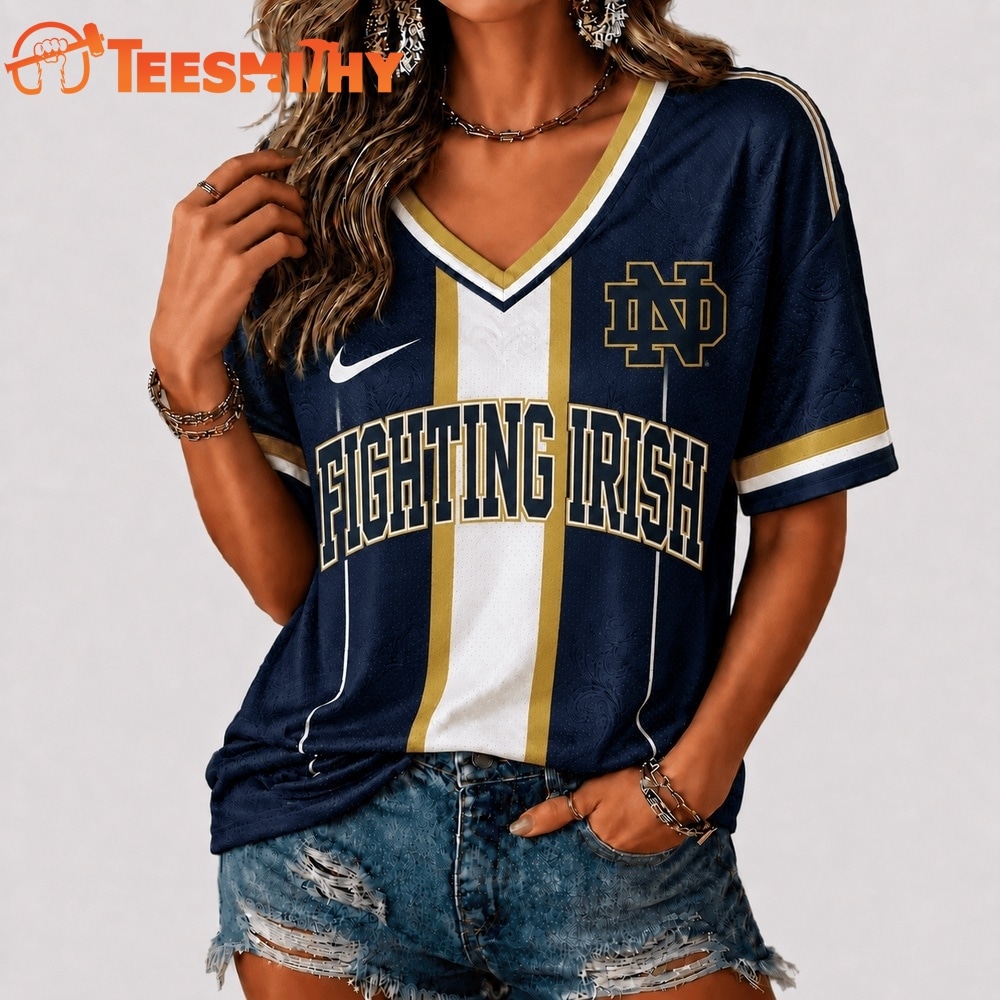 Notre Dame Fighting Irish NCAA Rivalry Game Spirit V neck T Shirt