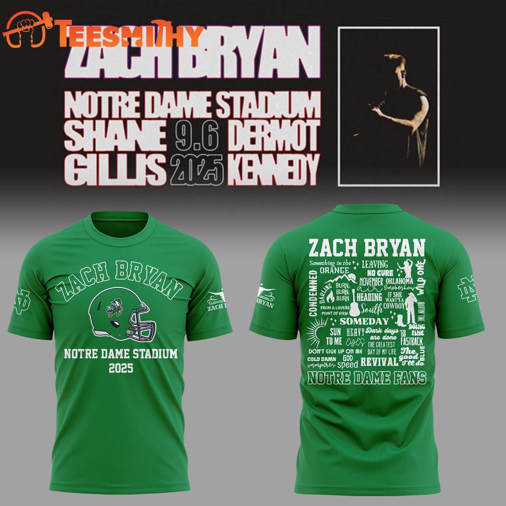 Notre Dame Fighting Irish x Zach Bryan 2025 Tour 3D Shirt Notre Dame Fighting Irish x Zach Bryan 2025 Tour 3D Shirt