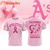 Oakland Athletics 2025 MLB Pink Breast Cancer Awareness Design 3D Shirt