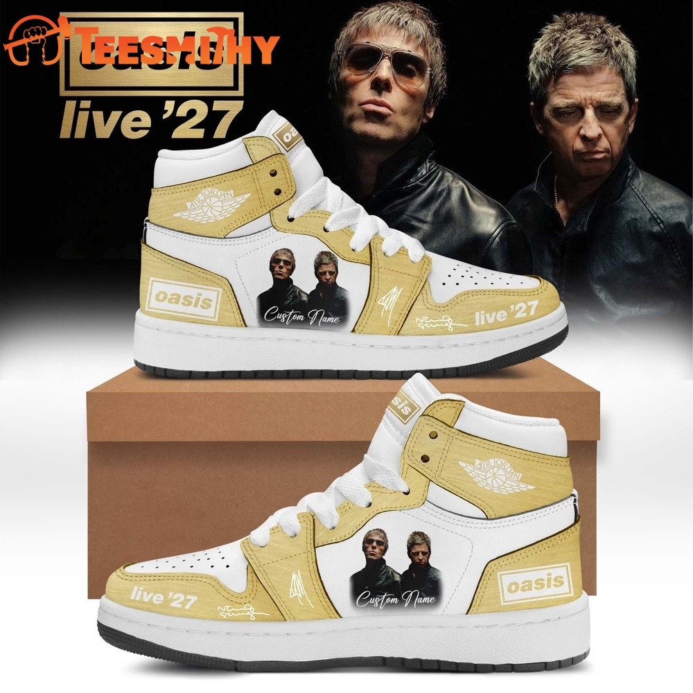 Oasis Live ’27 Limited Edition Signature Custom Air Jordan 1 Hightop Shoes