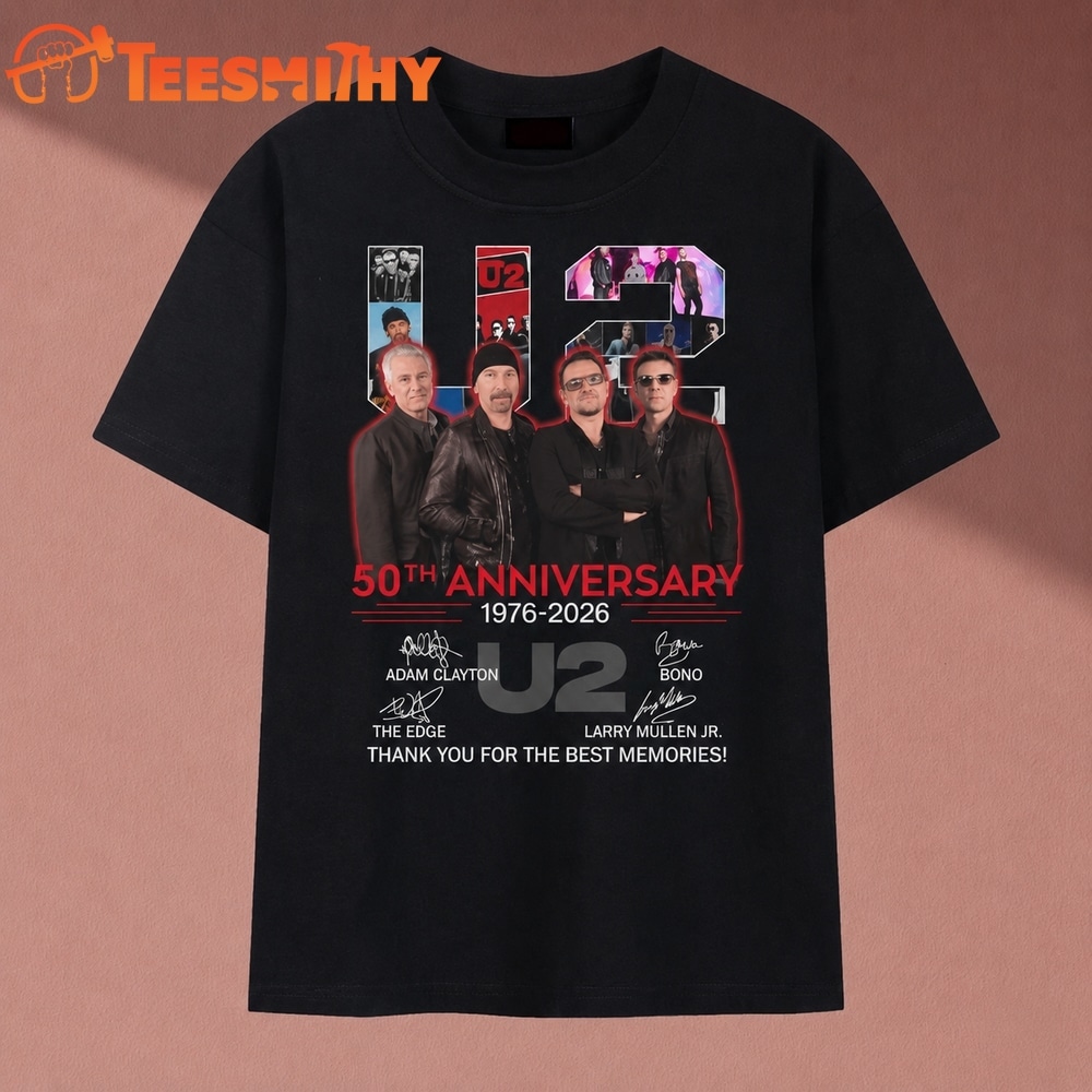 Official U2 50th Anniversary Thank You For The Best Memories Rock Band T Shirt