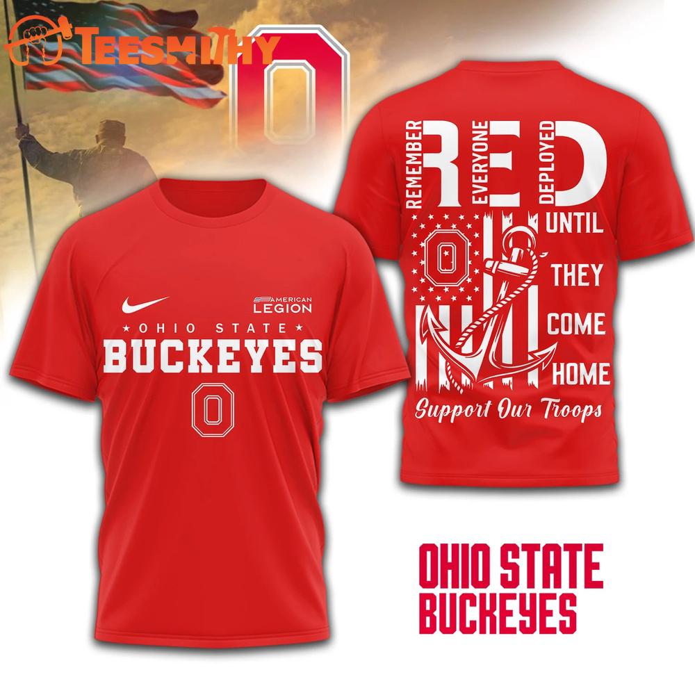 Ohio State Buckeyes 2026 NCAA Red Friday 3D T Shirt