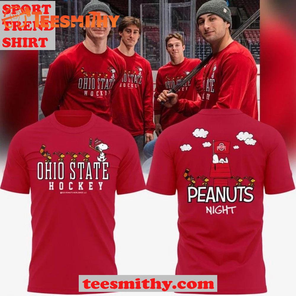 Ohio State Buckeyes Hockey Peanuts Night Limited Edition 3D Shirt
