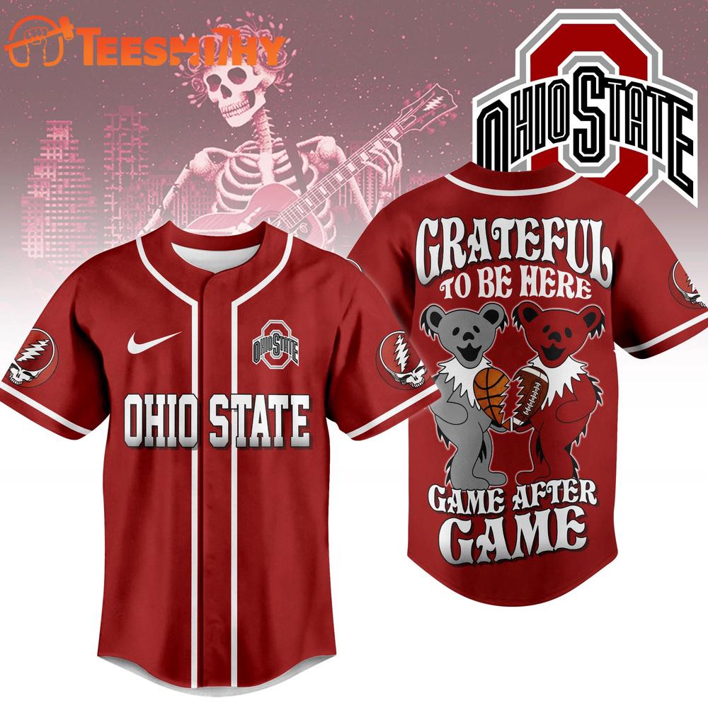 Ohio State Buckeyes NCAA College Grateful Dead Sports Baseball Jersey