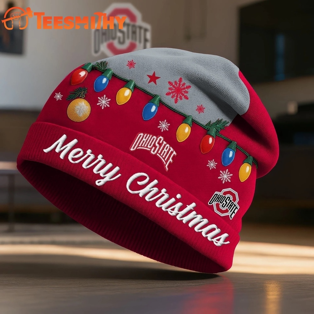 Ohio State Buckeyes NCAA Merry Christmas Beanie Hat