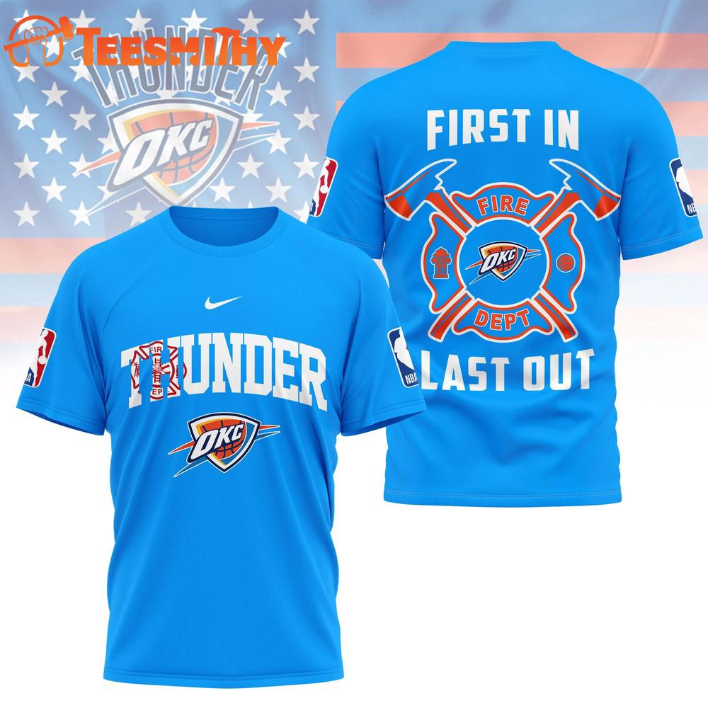 Oklahoma City Thunder 2026 NBA Fire Dept Special New 3D Shirt